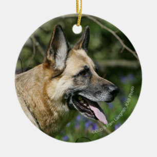 SchäferhundHeadshot 3 Keramikornament