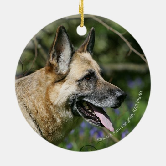 SchäferhundHeadshot 3 Keramikornament (Hinten)
