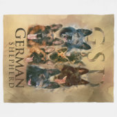 Schäferhundhund - GSD Malereicollage Fleecedecke (Vorderseite (Horizontal))