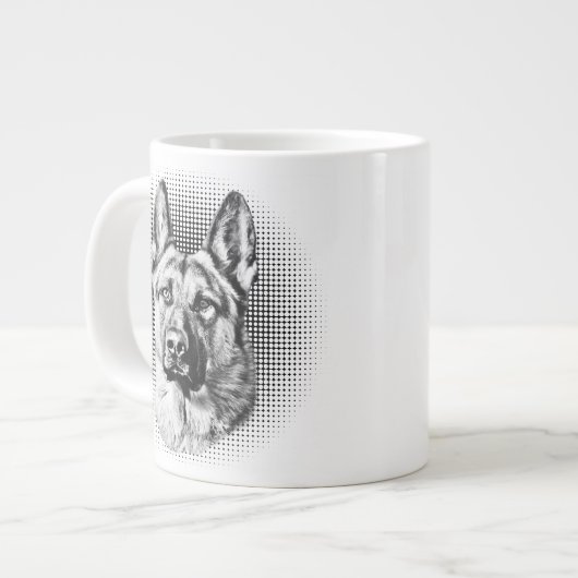 Schäferhundhund Jumbo-Tasse (Vorderseite Links)