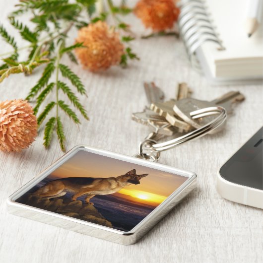 Schäferhundhund Schlüsselanhänger (Seite)