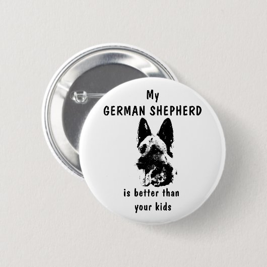 Schäferhundknopf Button (Vorne & Hinten)