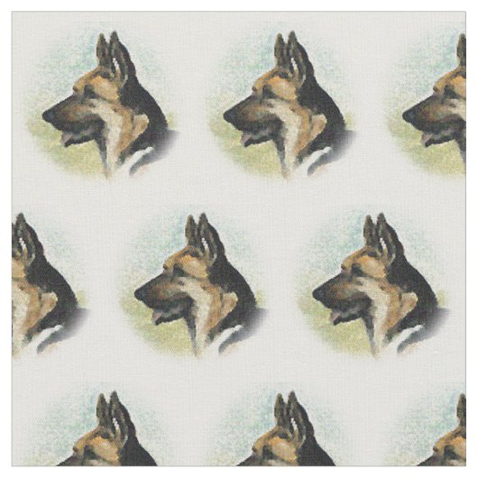 Schäferhundkopf Profil-Hundekunst-Gewebe Stoff (Nahaufnahme)