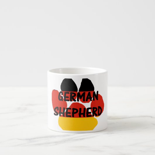 Schäferhundnamentatze Deutschlandflagge paw.png Espressotasse (Vorderseite)