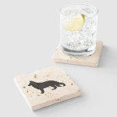 Schäferhundsiloschwarzes Steinuntersetzer (Seitenansicht)