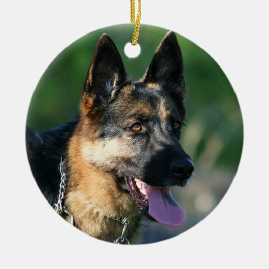 Schäferhundverzierung Keramik Ornament (Vorne)