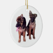 Schäferhundwelpen Gewohnheits-Verzierung Keramik Ornament (Rechts)
