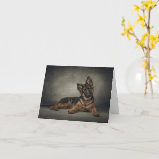 Schäferhundwelpenkarte Karte (Gelbe Blume)