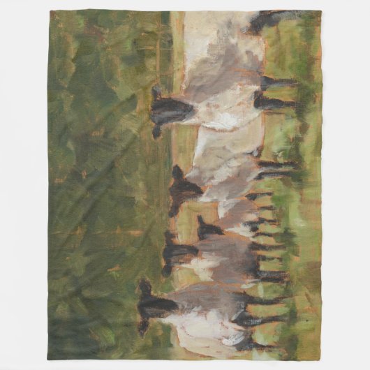Schaffamilie Fleecedecke (Vorderseite)