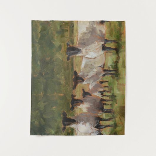 Schaffamilie Wandteppich (Vorderseite)