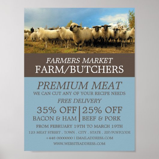 Schaffarm, Bauer & Butcher Werbung Poster (Vorne)