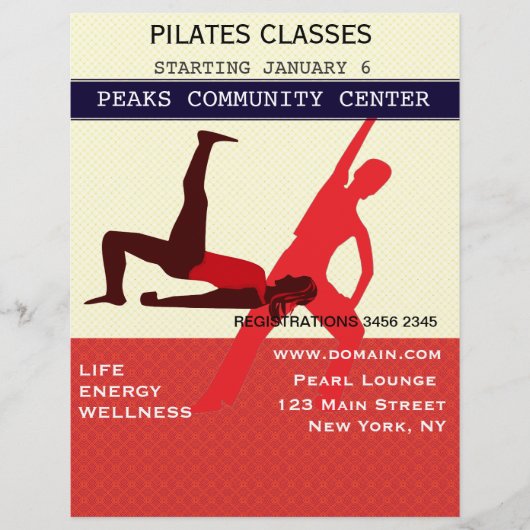 Schaffe es! Pilates Yoga Training Flyer (Vorne)