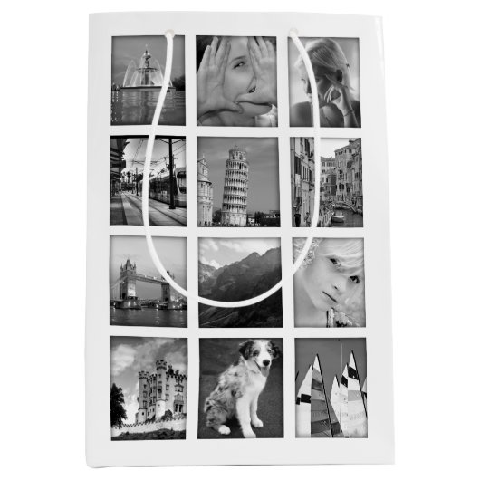 Schaffen-Ihr-Eigene Foto-Collagen-Geschenk-Tasche Mittlere Geschenktüte (Vorderseite)