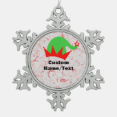 Schaffen Sie ein Familiensornament, personalisiere Schneeflocken Zinn-Ornament (Vorderseite)