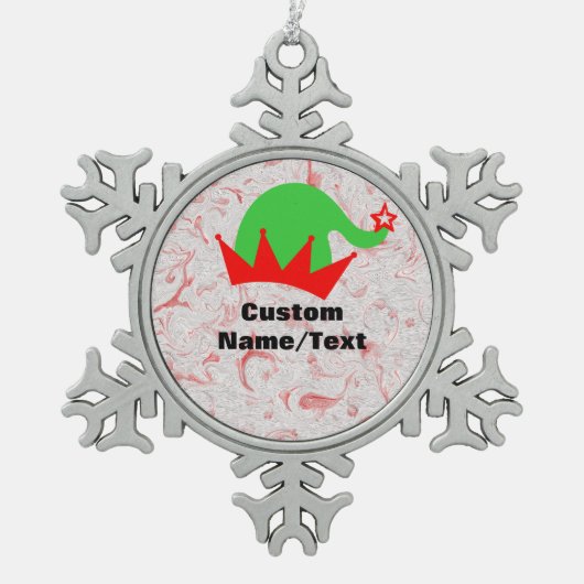 Schaffen Sie ein Familiensornament, personalisiere Schneeflocken Zinn-Ornament (Vorderseite)