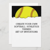 Schaffen Sie eine Softball-Spiel-themenorientierte Einladung (Vorne/Hinten)