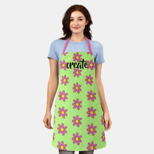 Schaffen Sie einen unterhaltsamen floralen grünen  Schürze