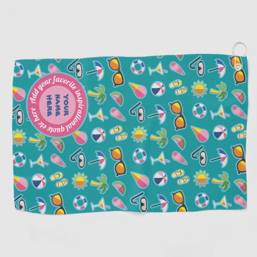 Schaffen Sie Ihr eigenes aquamarines Golfhandtuch (Horizontal)