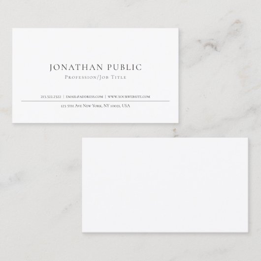 Schaffen Sie Ihr eigenes berufliches klassisches Visitenkarte (Vorne/Hinten)