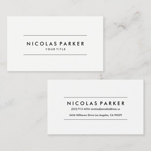 Schaffen Sie Ihr eigenes einfaches schlichtes Visitenkarte (Vorne/Hinten)