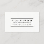 Schaffen Sie Ihr eigenes einfaches schlichtes Visitenkarte (Rückseite)