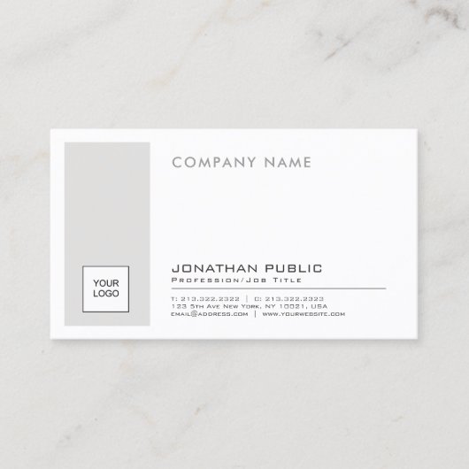 Schaffen Sie Ihr eigenes elegantes schlichtes Visitenkarte (Vorderseite)