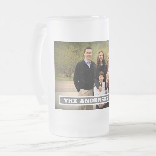 Schaffen Sie Ihr eigenes Familien-Foto-Monogramm Mattglas Bierglas (Vorderseite Links)