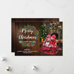 Schaffen Sie Ihr eigenes Foto Frohe Weihnachtsfeie Feiertagskarte