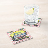 Schaffen Sie Ihr eigenes kundenspezifisches Retro Rechteckiger Pappuntersetzer (Vor Ort)