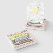 Schaffen Sie Ihr eigenes kundenspezifisches Retro Steinuntersetzer (Seitenansicht)