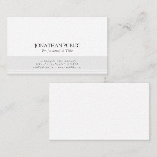 Schaffen Sie Ihr eigenes Minimalistisches glätten Visitenkarte (Vorne/Hinten)