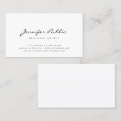 Schaffen Sie Ihr eigenes modernes elegantes weißes Visitenkarte (Vorne/Hinten)