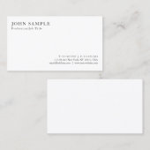 Schaffen Sie Ihr eigenes modernes elegantes weißes Visitenkarte (Vorne/Hinten)