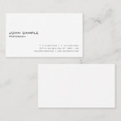 Schaffen Sie Ihr eigenes modernes elegantes weißes Visitenkarte (Vorne/Hinten)