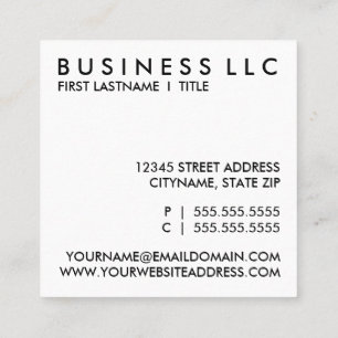 schaffen Sie Ihr eigenes Quadrat Quadratische Visitenkarte