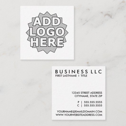 schaffen Sie Ihr eigenes Quadrat Quadratische Visitenkarte (Vorne/Hinten)