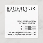 schaffen Sie Ihr eigenes Quadrat Quadratische Visitenkarte (Rückseite)