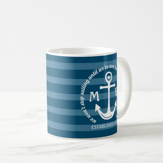 Schaffen Sie Ihr eigenes Seeanker-Herz-Küstenlogo Kaffeetasse (VorderseiteRechts)