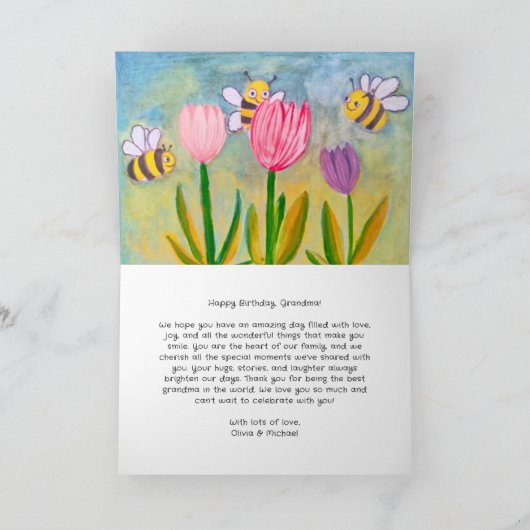 Schaffen Sie Ihre eigene Kindheit Art Großmutter G Karte (Innenseite)