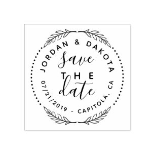 Schaffen Sie Ihre eigene niedliche Save the Date Gummistempel
