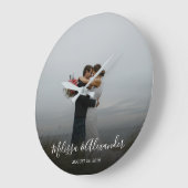 Schaffen Sie Ihre eigene persönliche Fotohochzeit Große Wanduhr (Winkel)