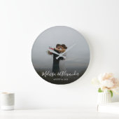 Schaffen Sie Ihre eigene persönliche Fotohochzeit Große Wanduhr (Zuhause)