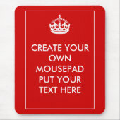 Schaffen Sie Ihre Selbst Mousepad (Vorne)