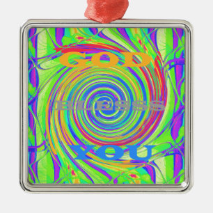 Schaffen Sie Ihren eigenen Gott segne Sie inspirie Silbernes Ornament