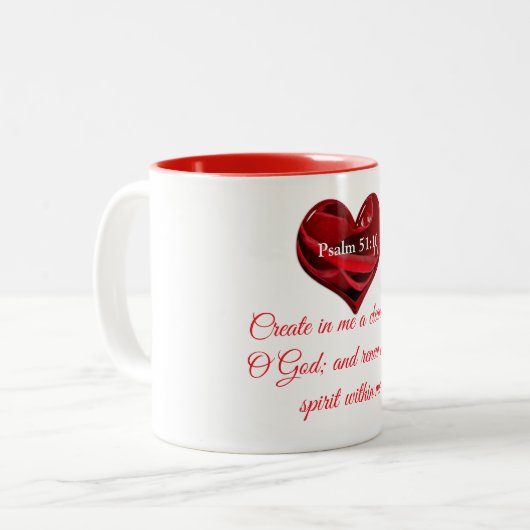 Schaffen Sie in mir ein sauberes Herz Zweifarbige Tasse (Vorderseite Links)