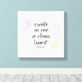 Schaffen Sie mir ein sauberes Herz | Wasserfarbenk Leinwanddruck (Insitu (Holzboden))