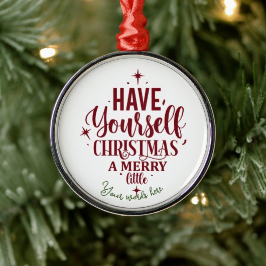 Schaffen Sie sich ein fröhliches Weihnachtsfest Ornament Aus Metall (Baum)