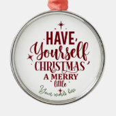 Schaffen Sie sich ein fröhliches Weihnachtsfest Ornament Aus Metall (Vorne)