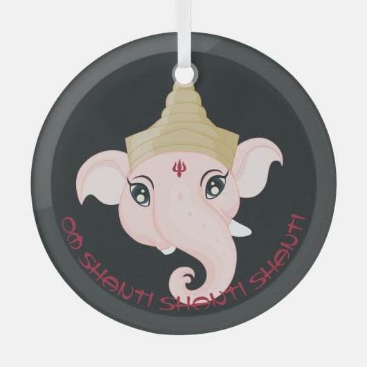 Schaffen Sie sich Ihr eigenes farbenfrohes Ganesh Ornament Aus Glas (Vorderseite)