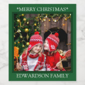 Schaffen Sie sich Ihr eigenes Foto Frohe Weihnacht Weinetikett (Einzelnes Label)